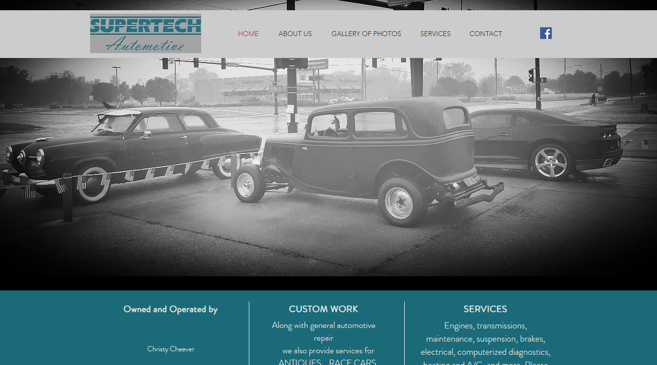 Website screenshot for Supertech Automotive