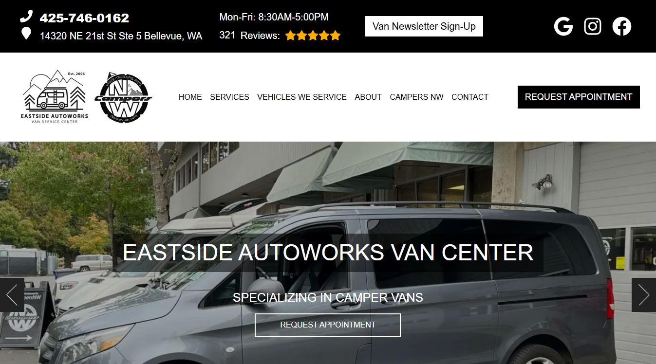 Website screenshot for T & M Automotive Repair & Sales LLC
