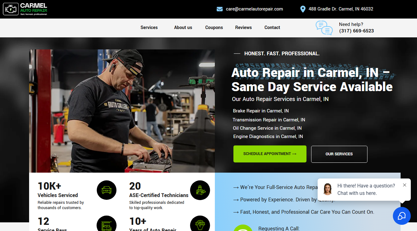 Website screenshot for Tech Metrics LLC