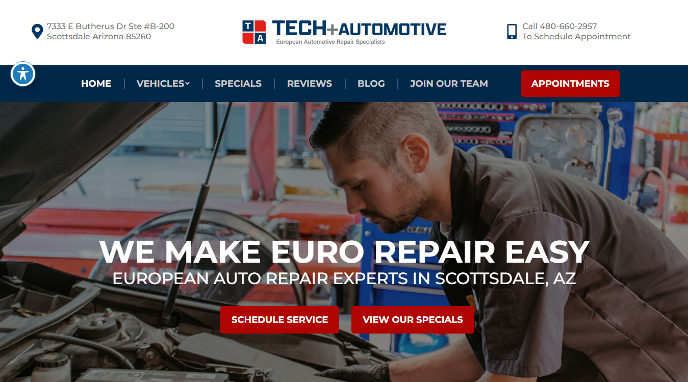 Screenshot of Tech Plus Automotive