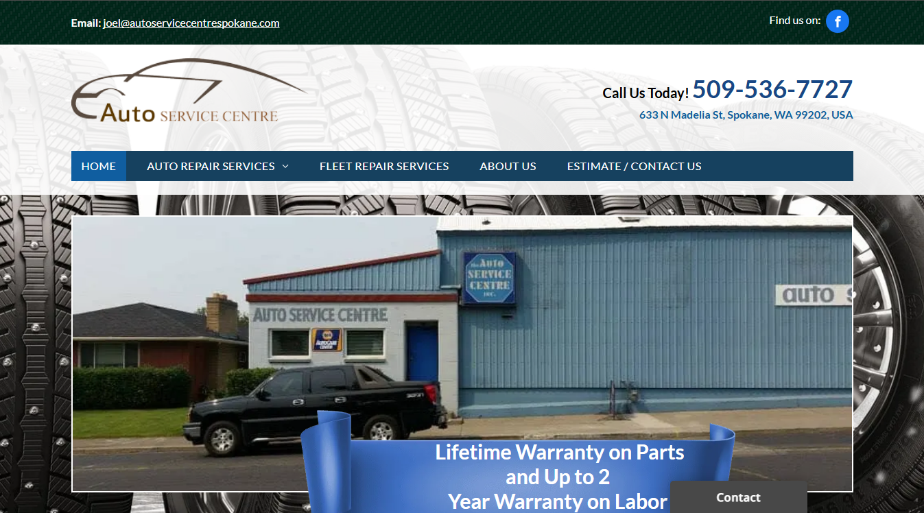 Website screenshot for The Auto Service Center