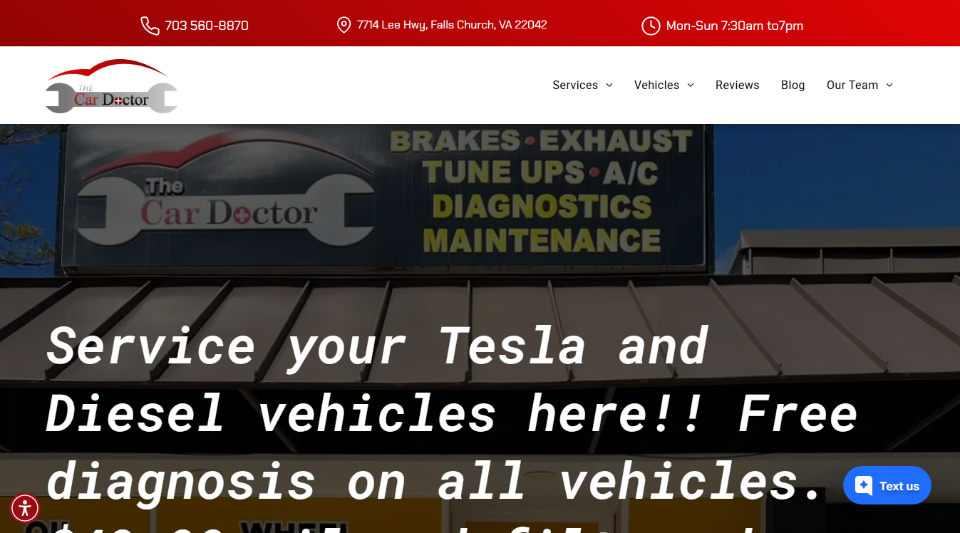 Website screenshot for The Car Doctor