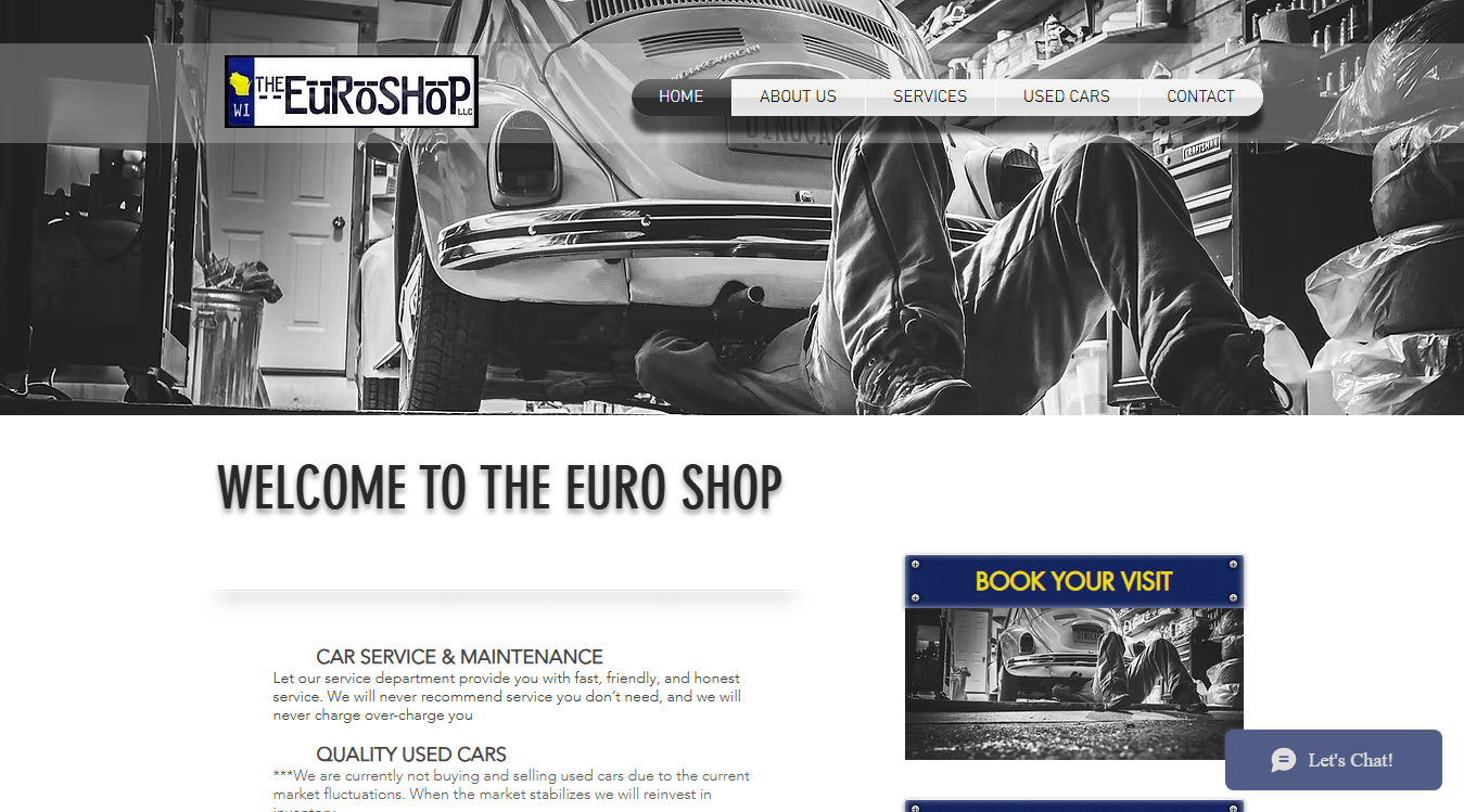 Website screenshot for The Euro Shop LLC
