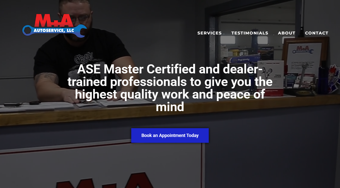 Website screenshot for The Heroes Garage