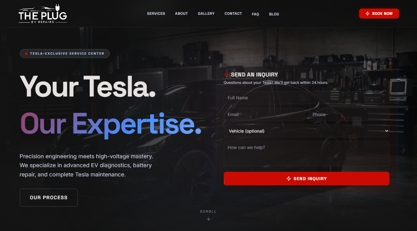 Screenshot of The Plug EV Repairs