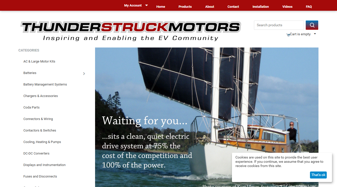 Website screenshot for ThunderStruck Motors