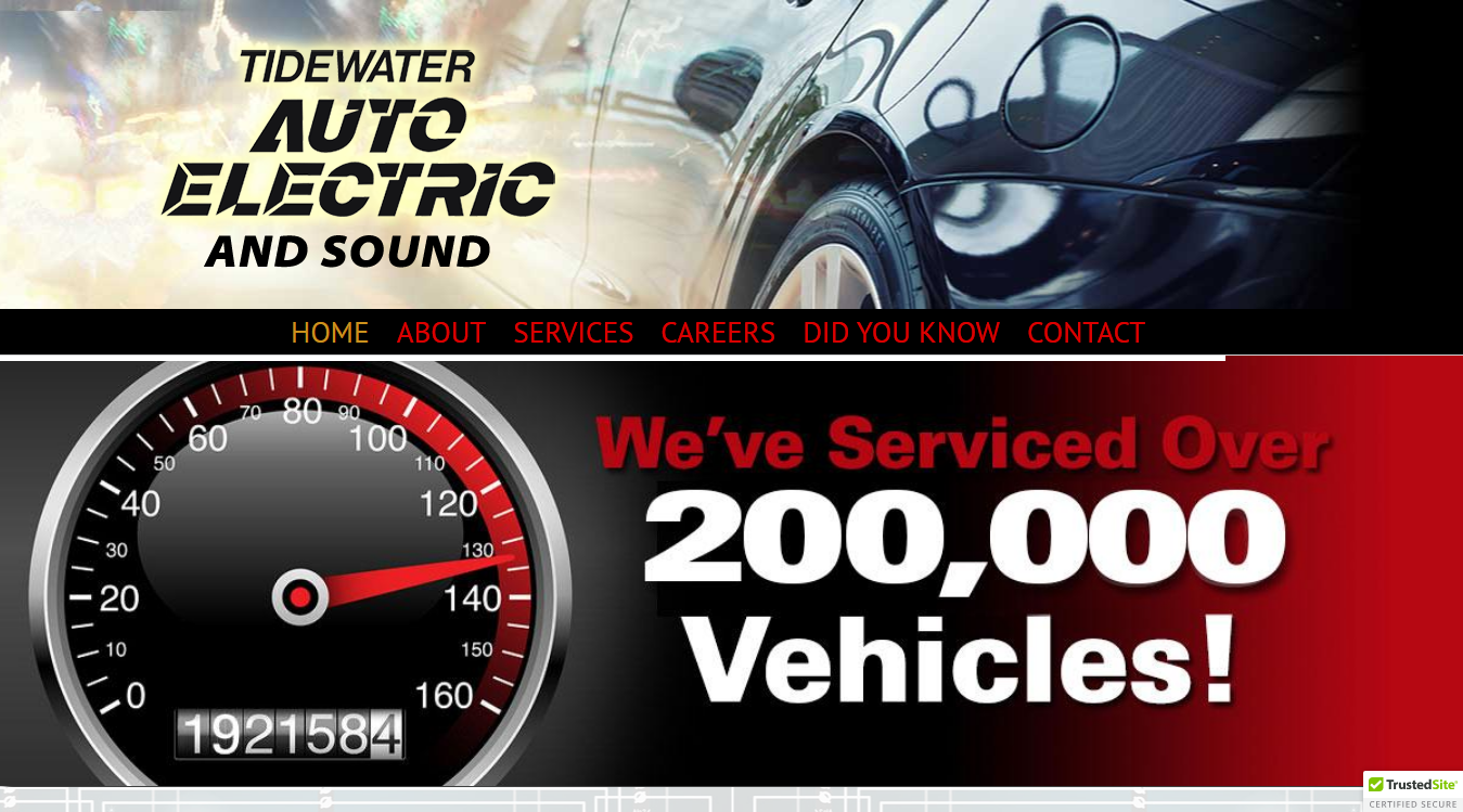 Screenshot of Tidewater Auto Electric