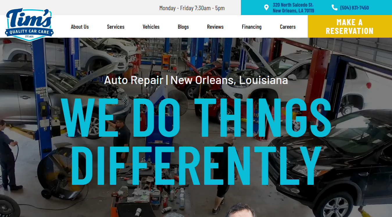 Screenshot of Tim's Quality Car Care