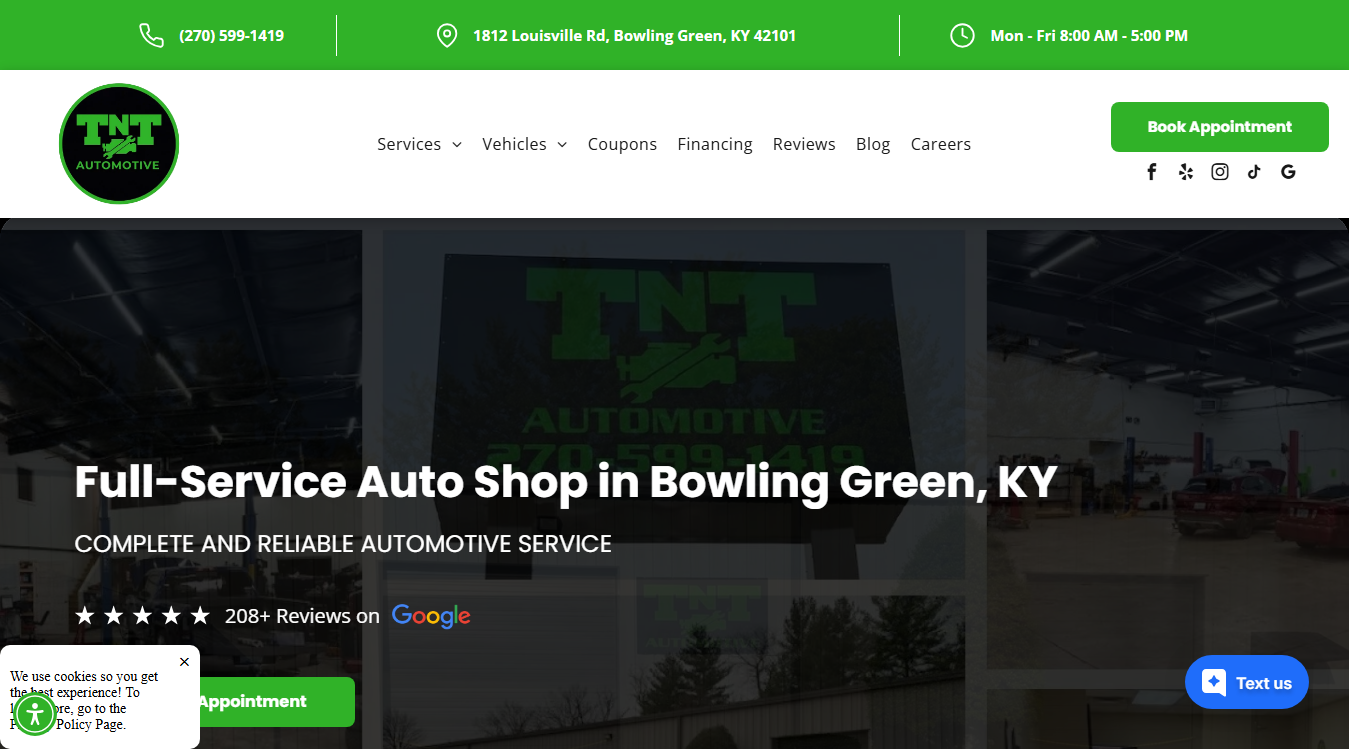 Screenshot of TNT Automotive