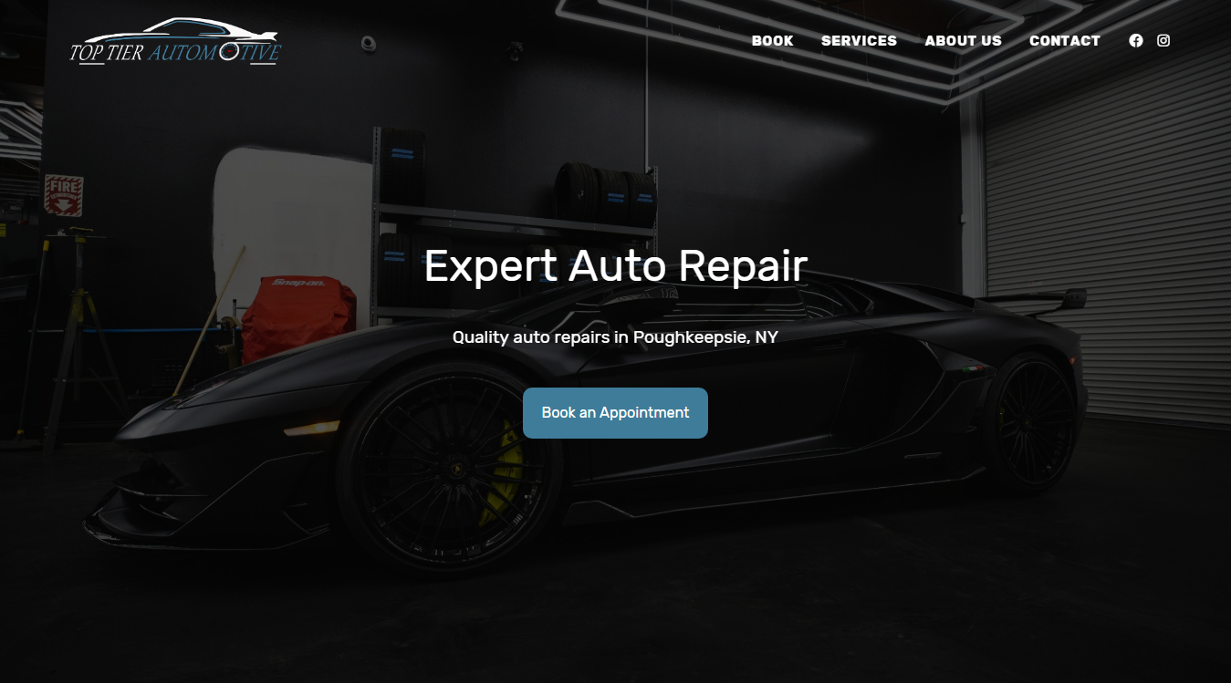 Website screenshot for Top Tier Automotive