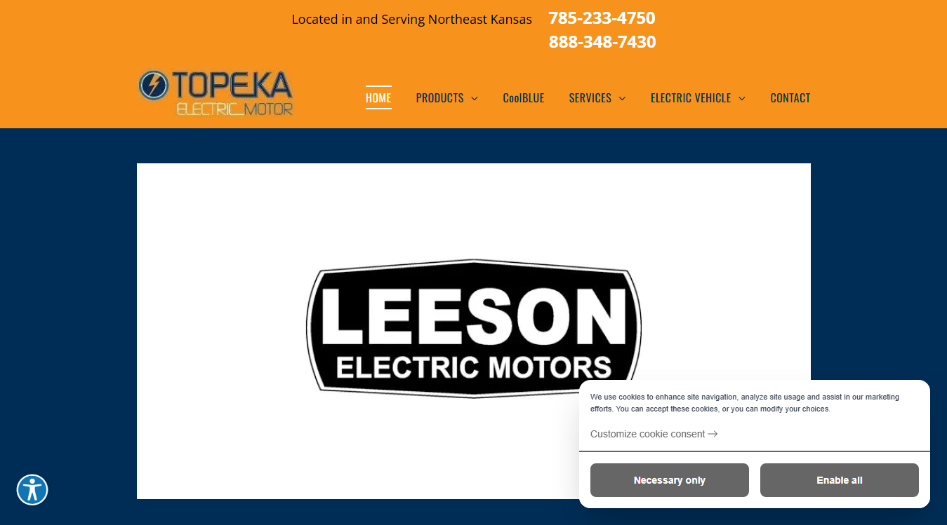 Screenshot of Topeka Electric Motor