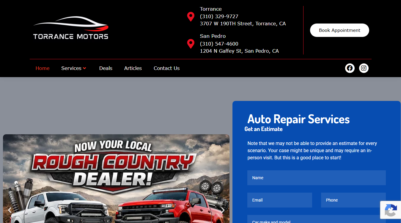 Screenshot of Torrance Motors | Auto Repair Shop in Torrance