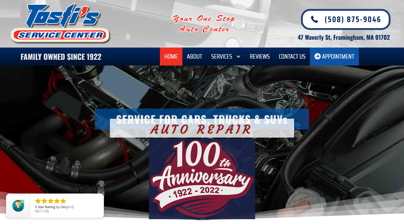 Screenshot of Tosti's Service Center