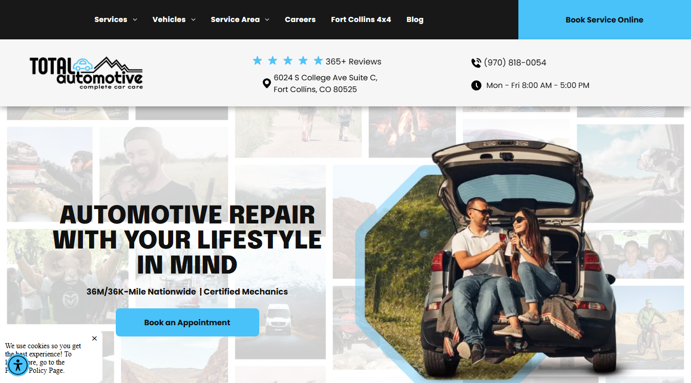 Website screenshot for Total Automotive