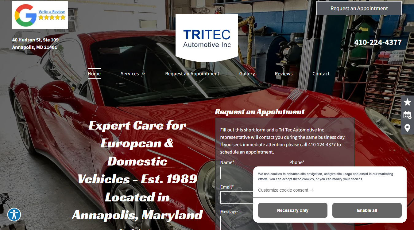 Screenshot of Tri Tec Automotive Inc