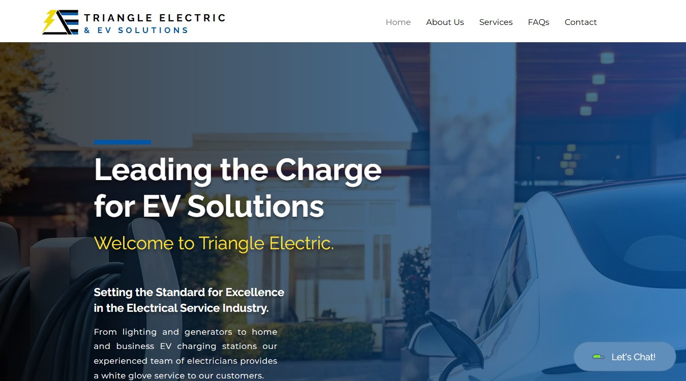 Screenshot of Triangle Electric and EV Solutions, Inc