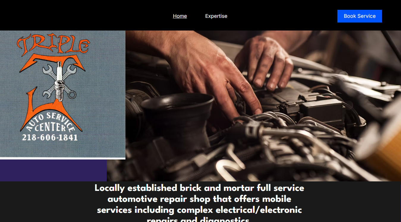 Website screenshot for Triple J Service Center - Quality Auto Repair Shop, Auto Suspension Repair Center in Duluth MN