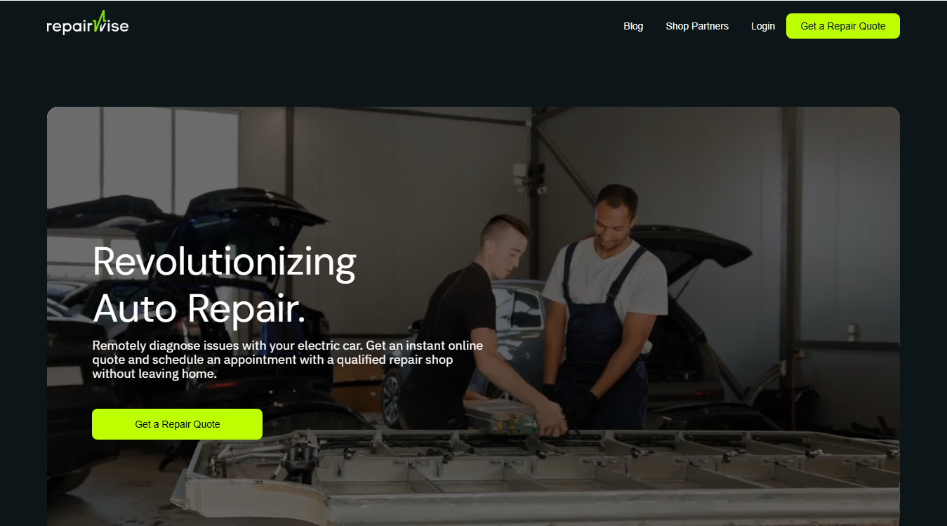 Website screenshot for TSL EV Repair