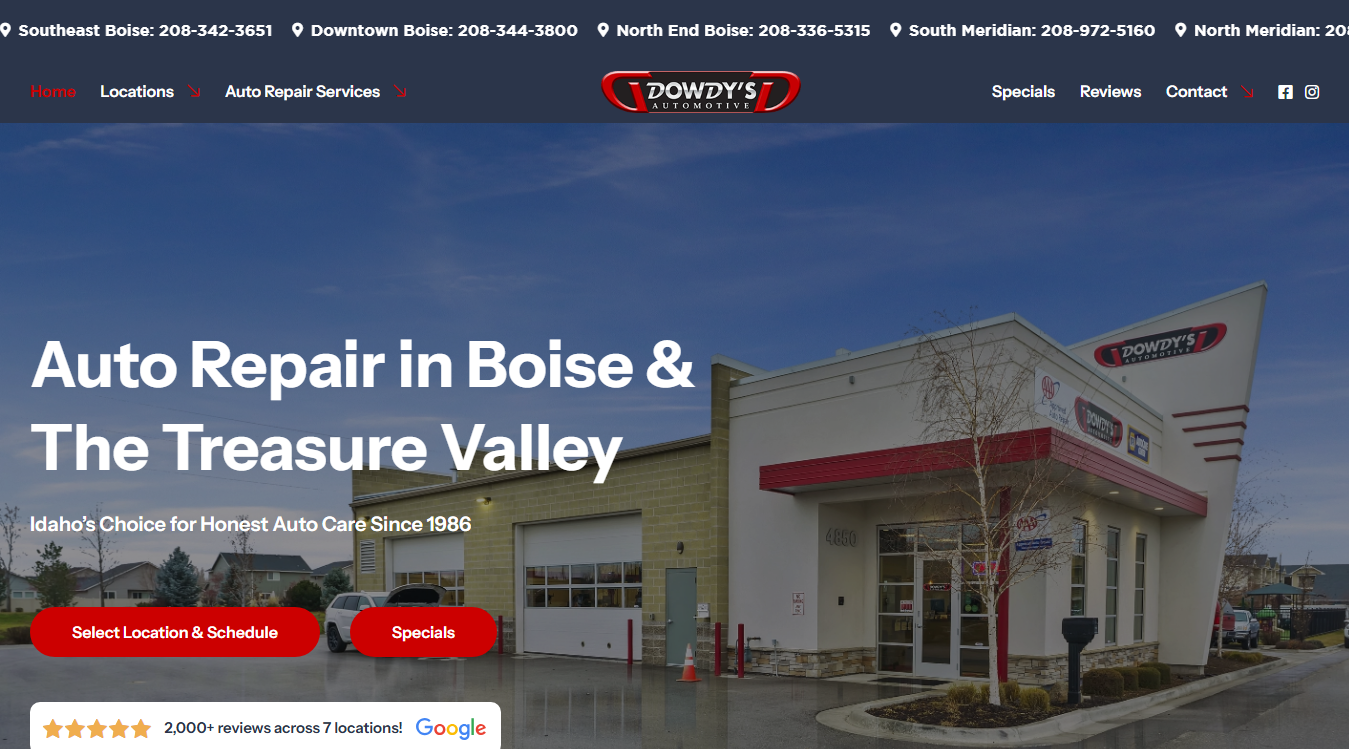 Website screenshot for Tune Tech by Dowdy's Automotive