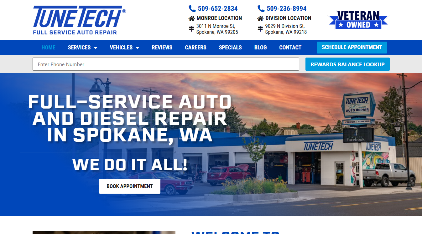 Website screenshot for Tune Tech