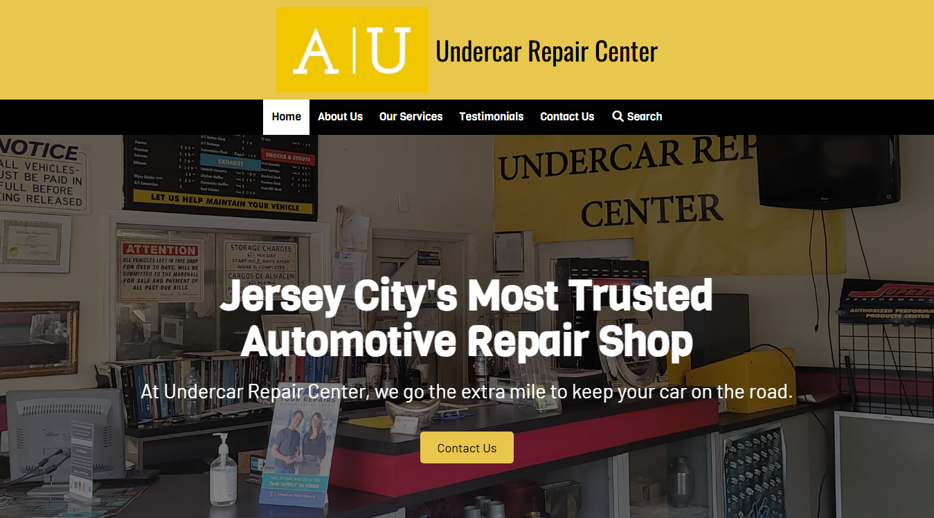 Website screenshot for Undercar Repair Center
