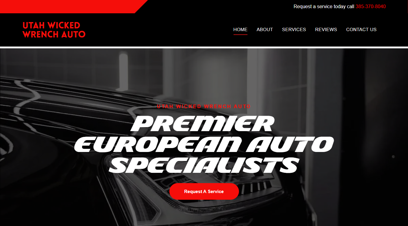 Website screenshot for Utah Wicked Wrench Auto LLC