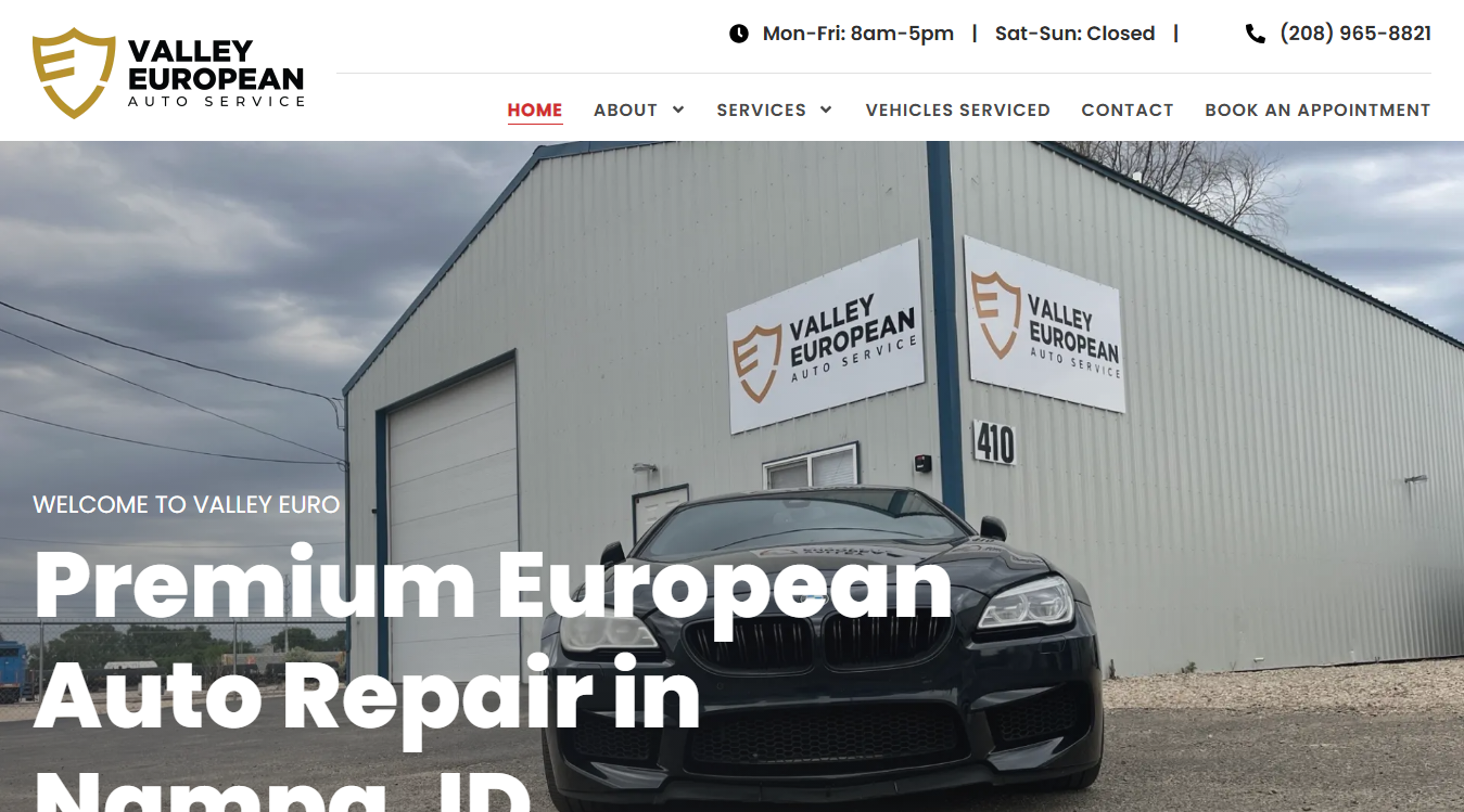 Screenshot of Valley European Auto Service