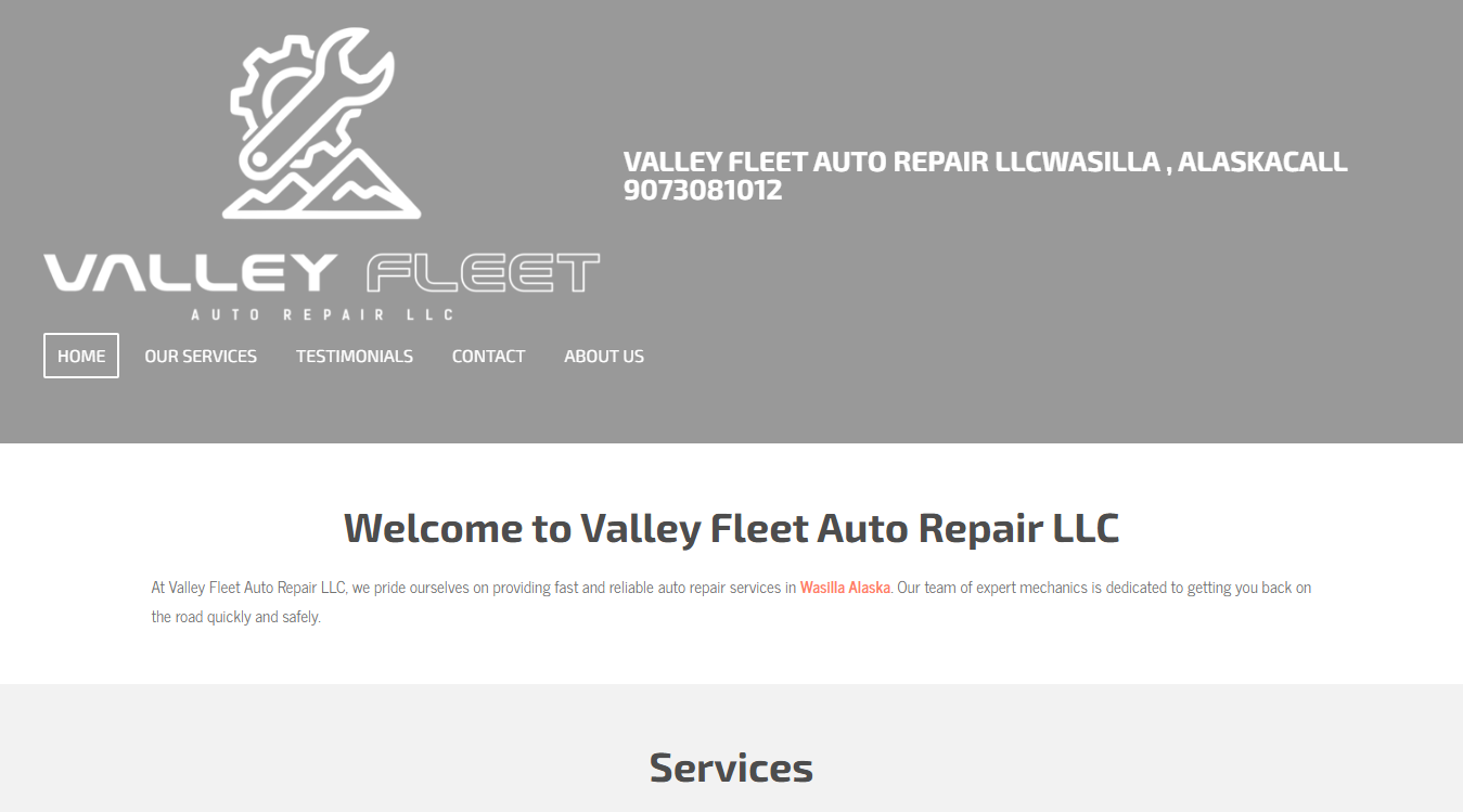 Screenshot of Valley Fleet Auto Repair, LLC