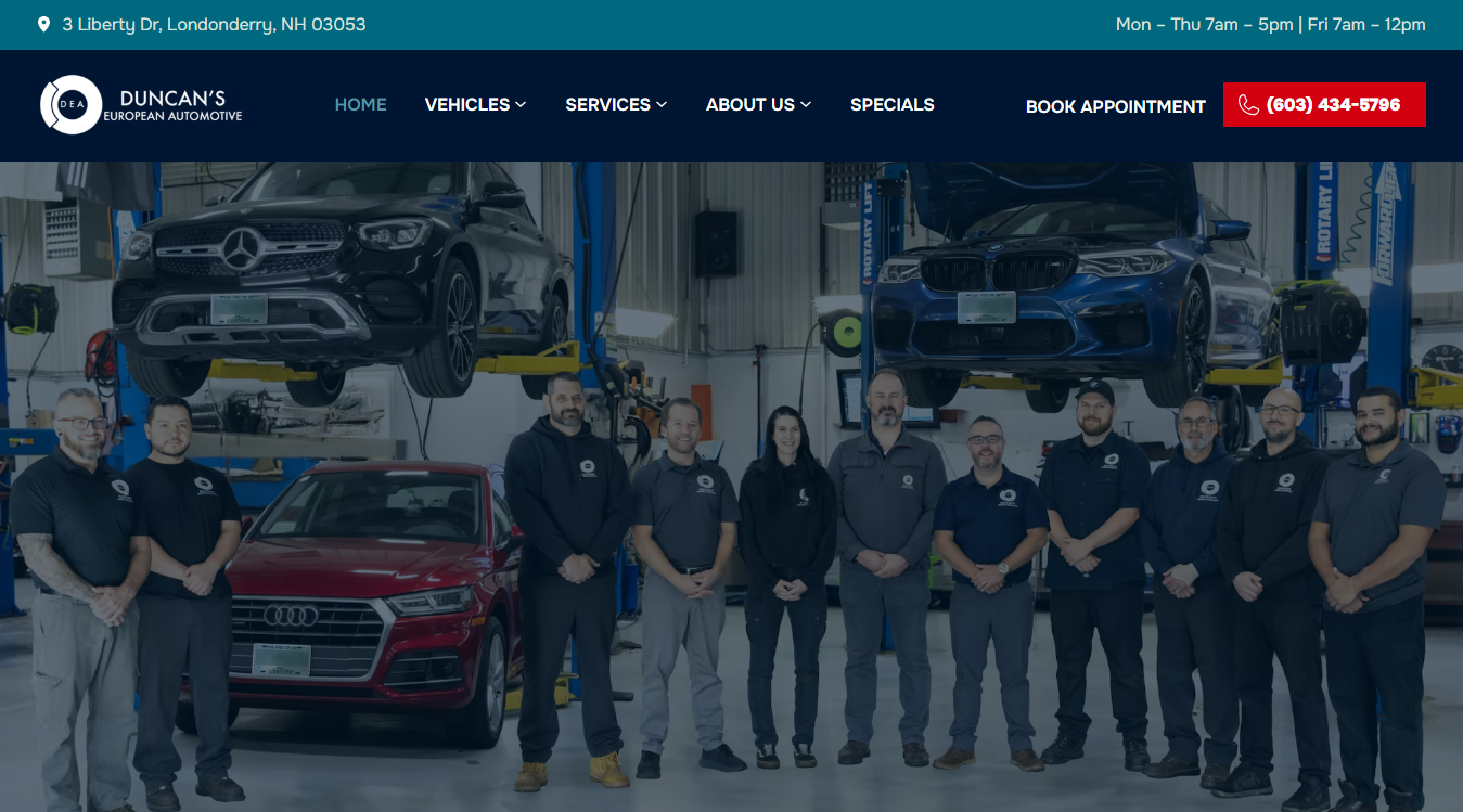 Website screenshot for Vee Tech Motors
