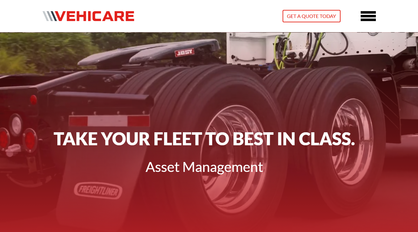Website screenshot for Vehicare Fleet Solutions