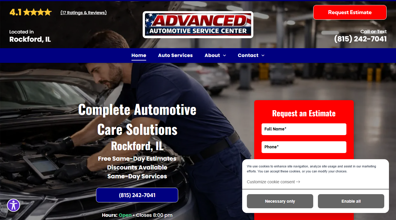 Screenshot of Vehicle Tech Specialists and Mobile Mechanic