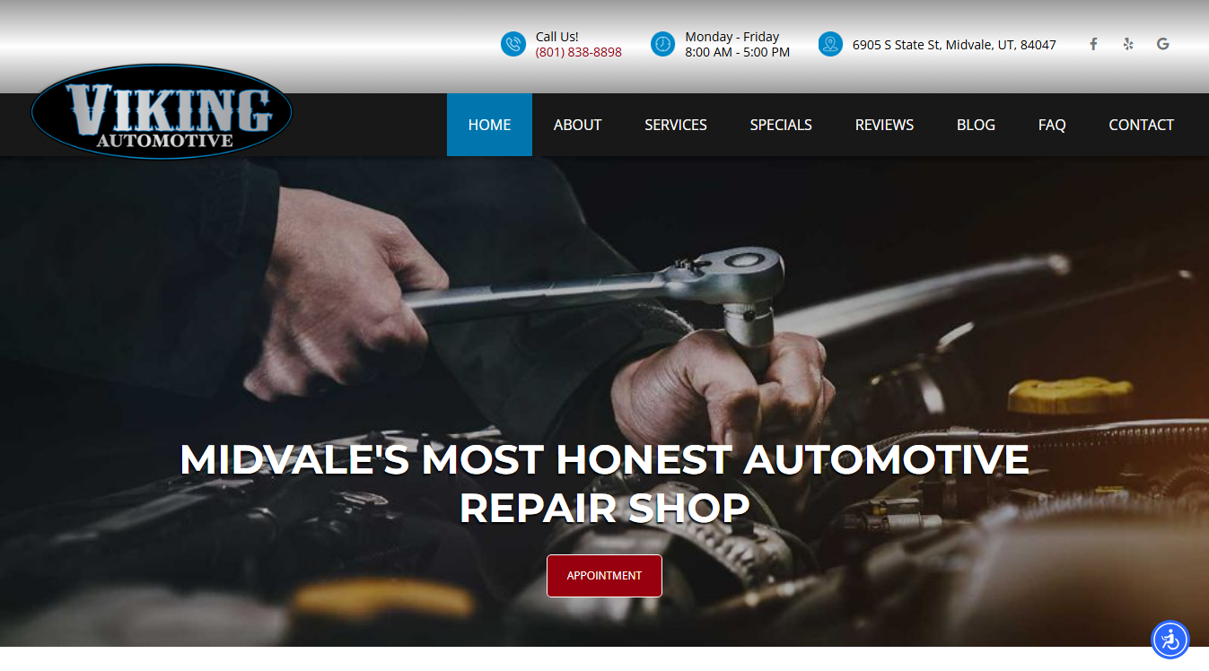 Website screenshot for Viking Automotive