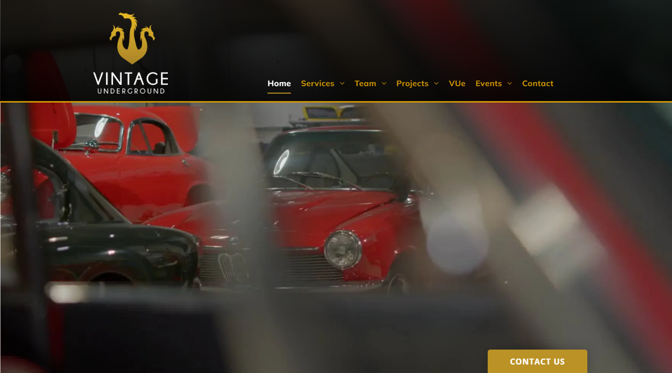 Website screenshot for Vintage Underground (Showroom)