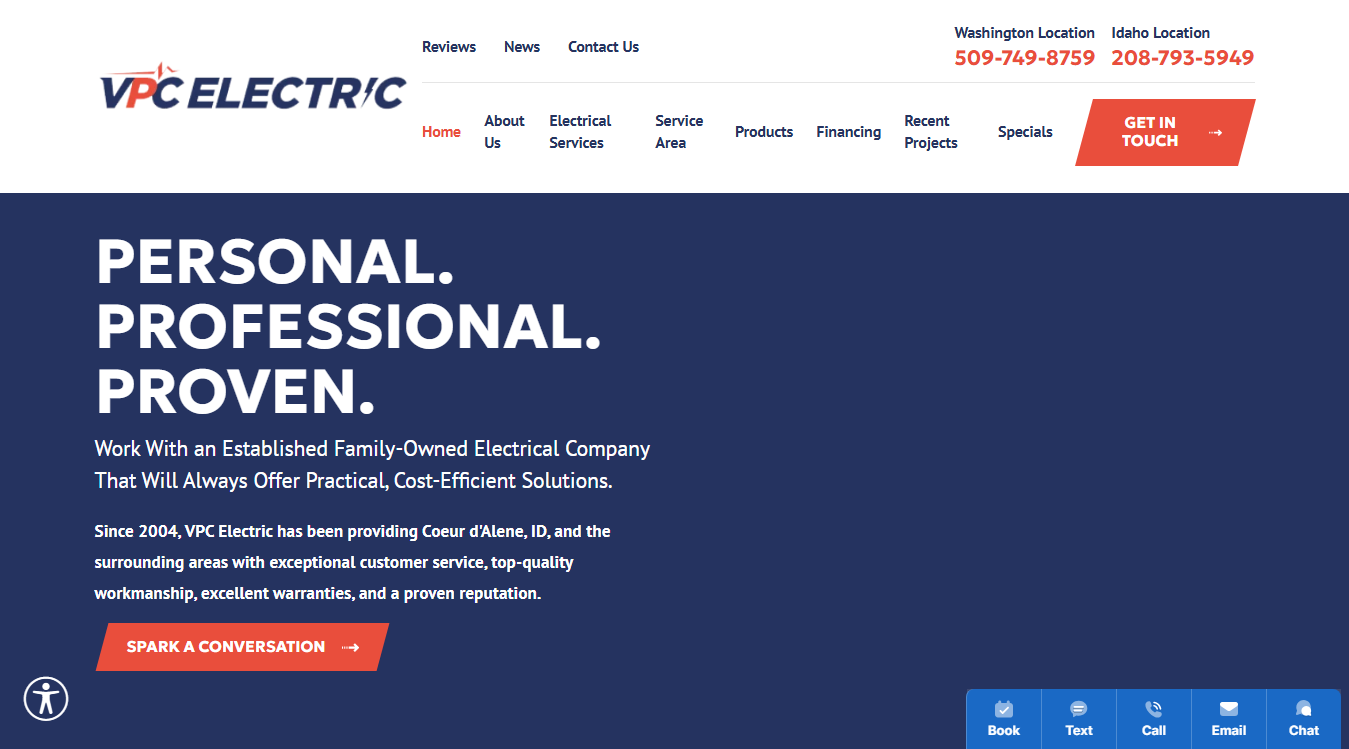 Screenshot of VPC Electric