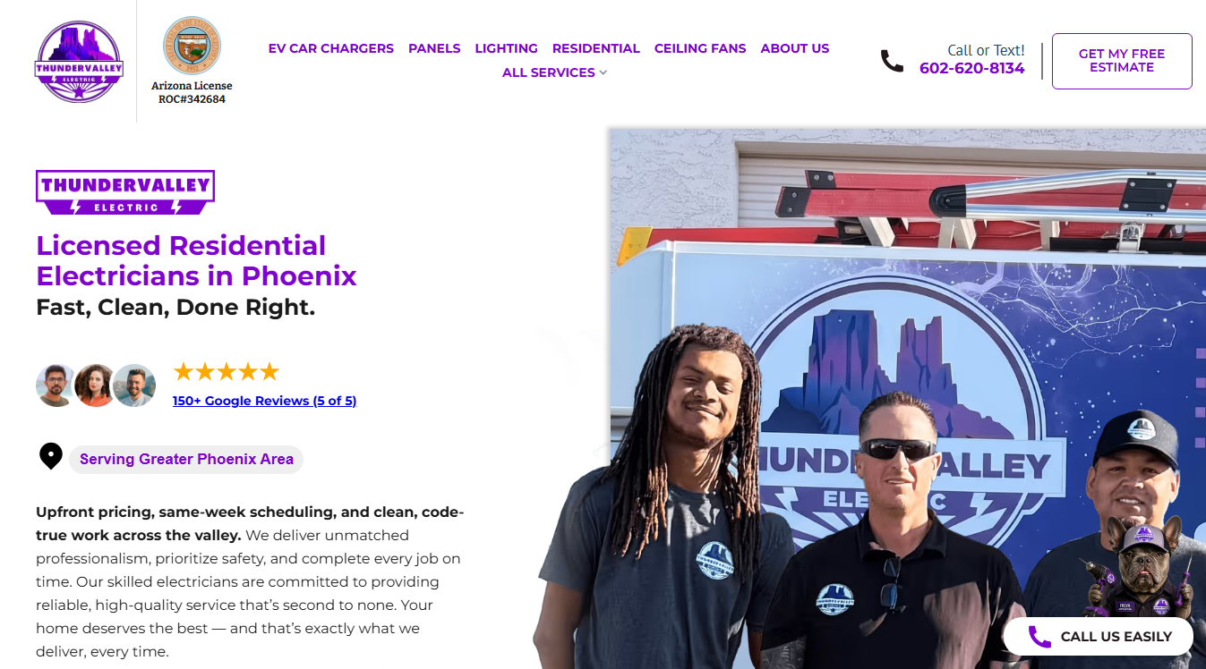 Website screenshot for VTech Auto Repair
