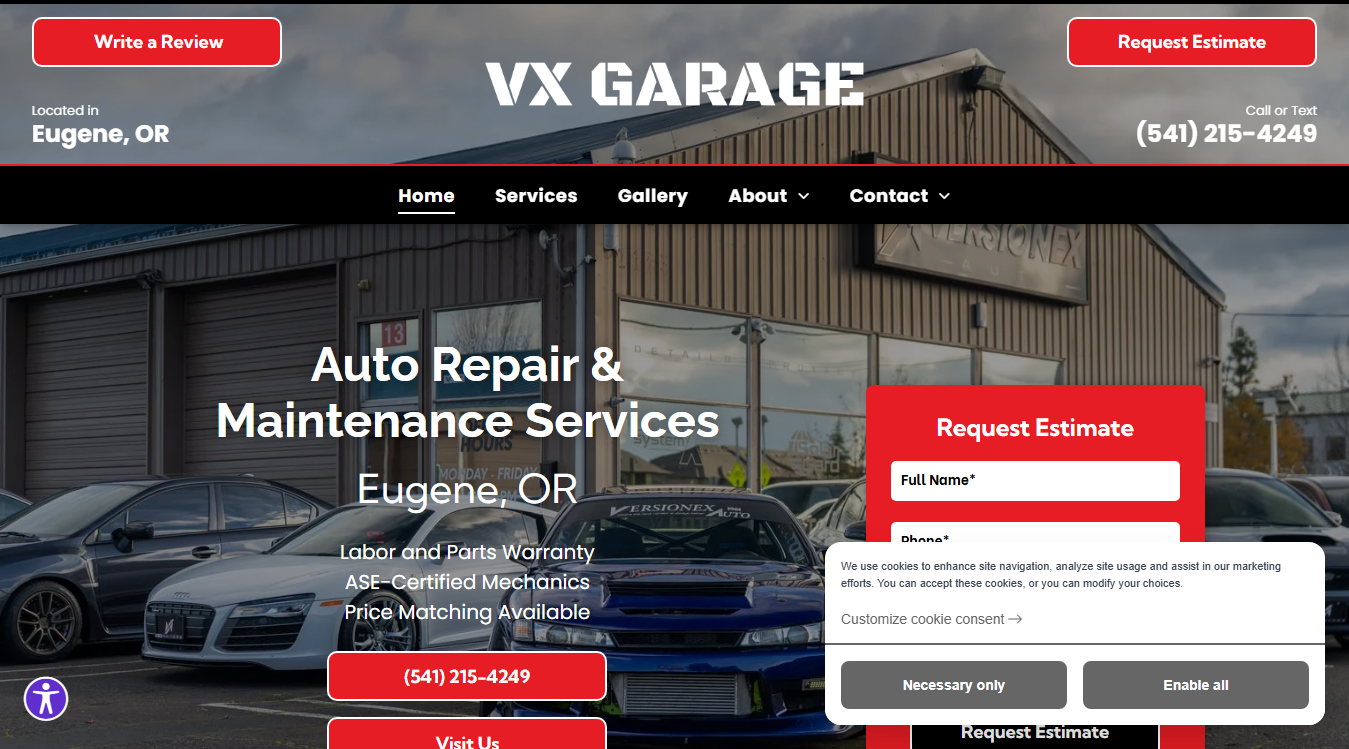 Screenshot of VX Garage