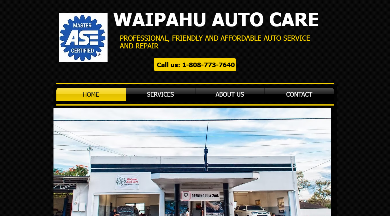 Website screenshot for Waipahu Auto Care