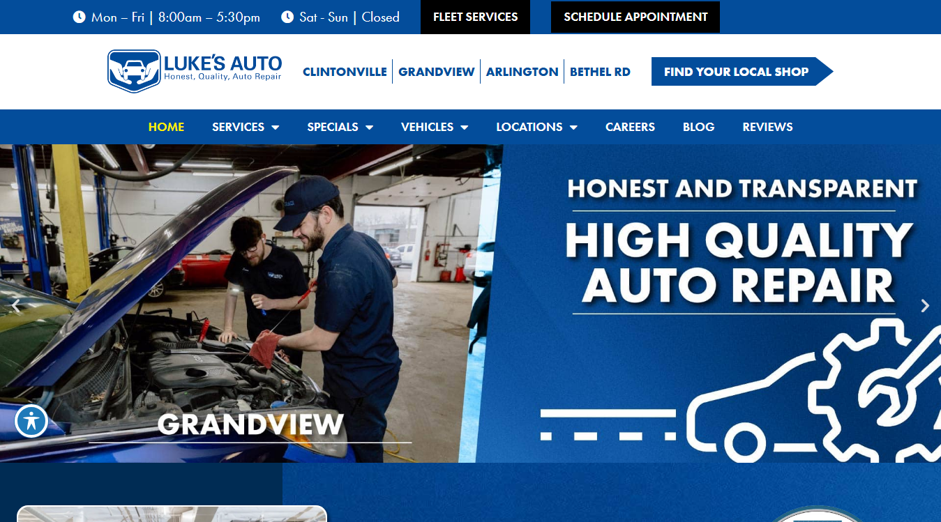 Website screenshot for Walter's Automotive