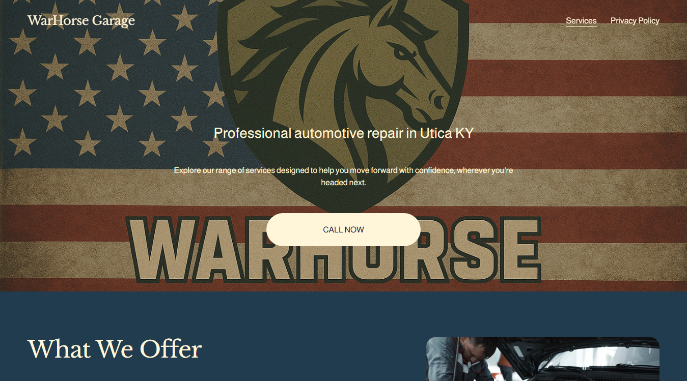 Screenshot of WARHORSE Garage