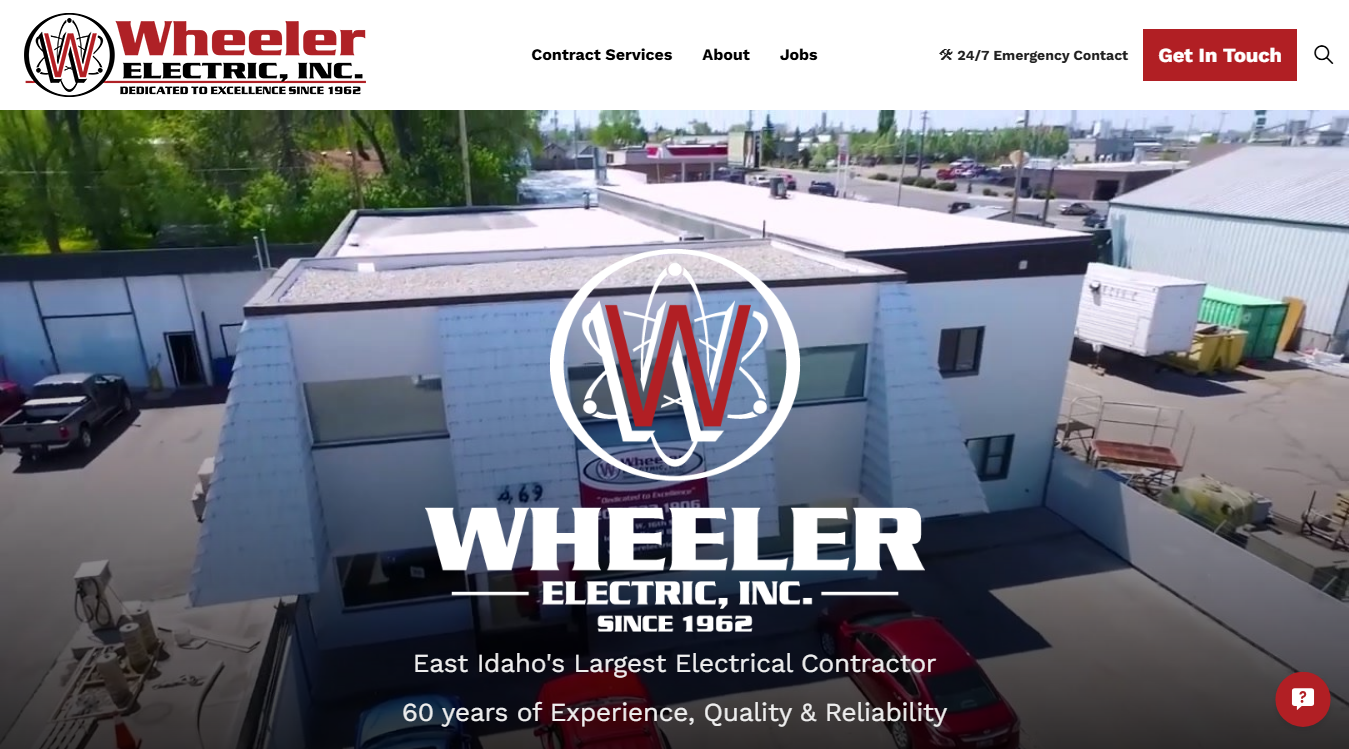 Website screenshot for Wheeler Electric, Inc.