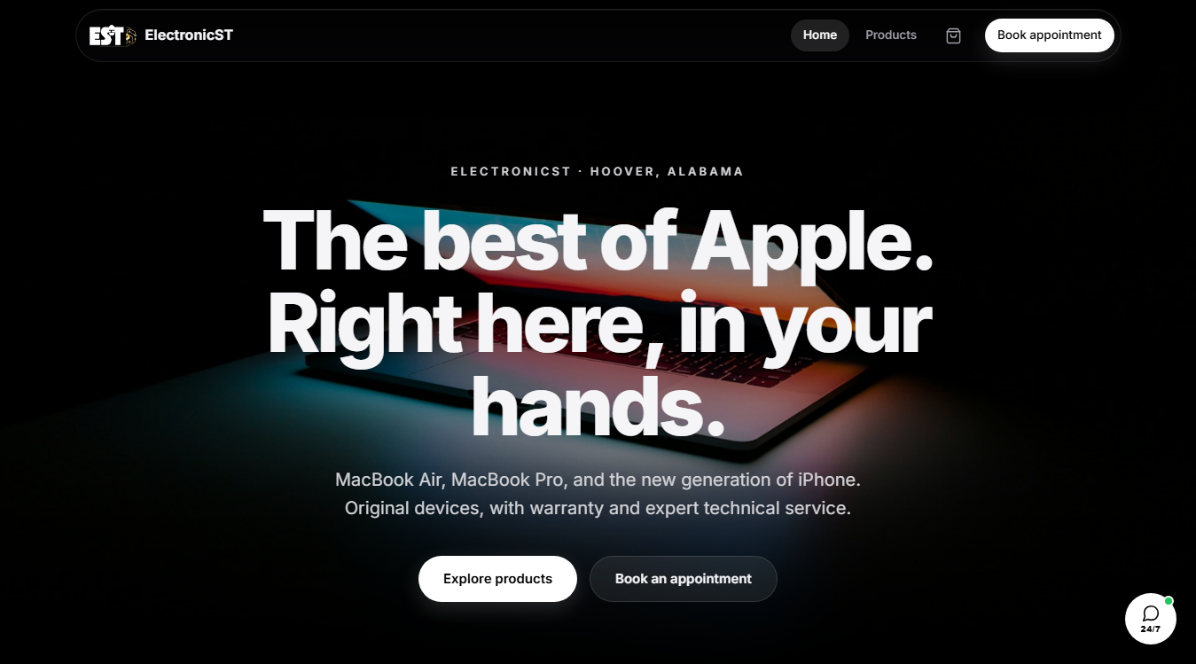 Website screenshot for Woodhams Full Service